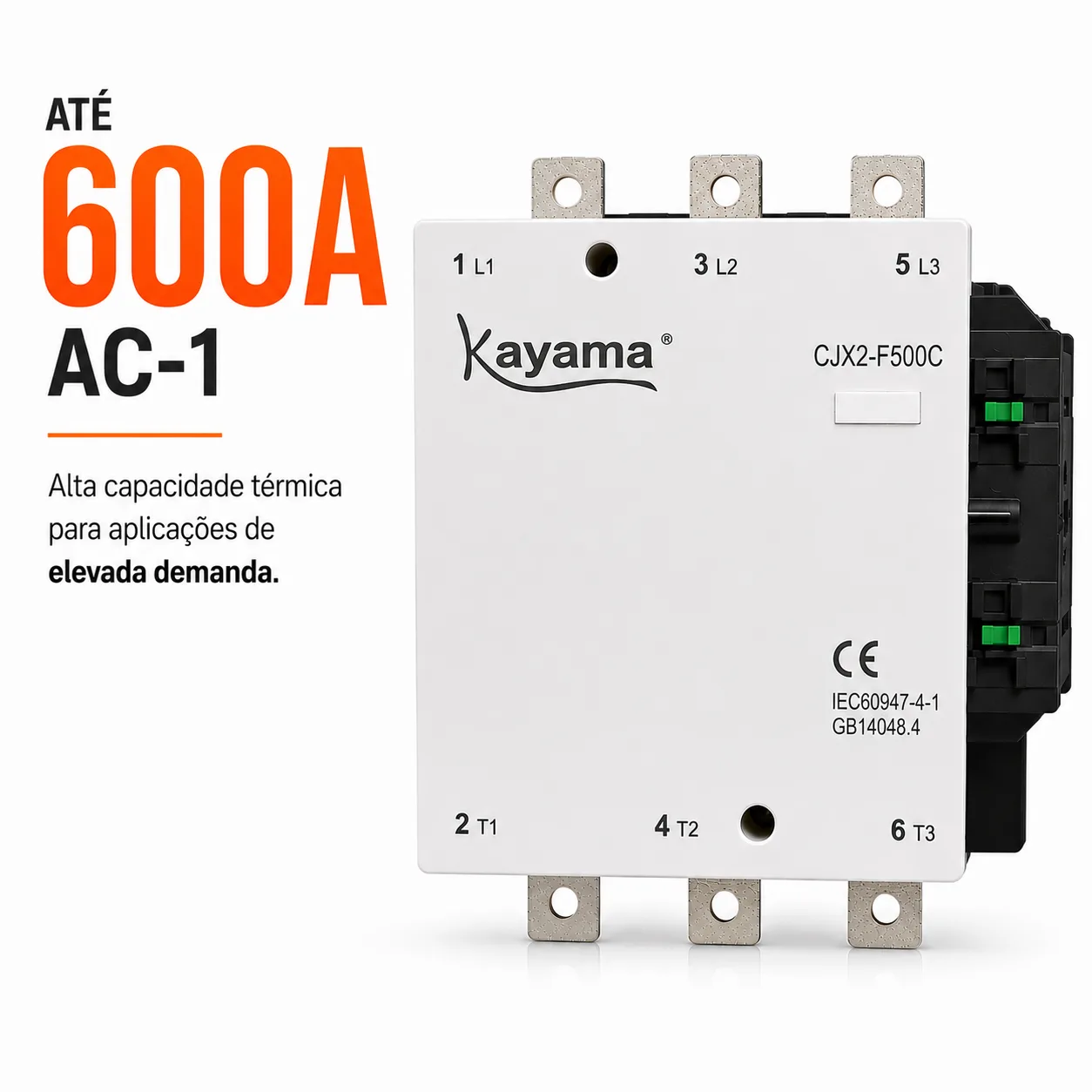 contator Tripolar CJX2-F500C - 220V- 50/60 HZ - KAYAMA — imagem 5