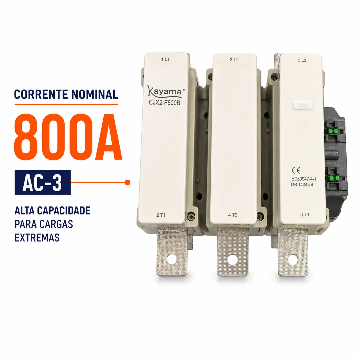 contator Tripolar CJX2-F800B - 220V- 50/60 HZ - KAYAMA — imagem 2