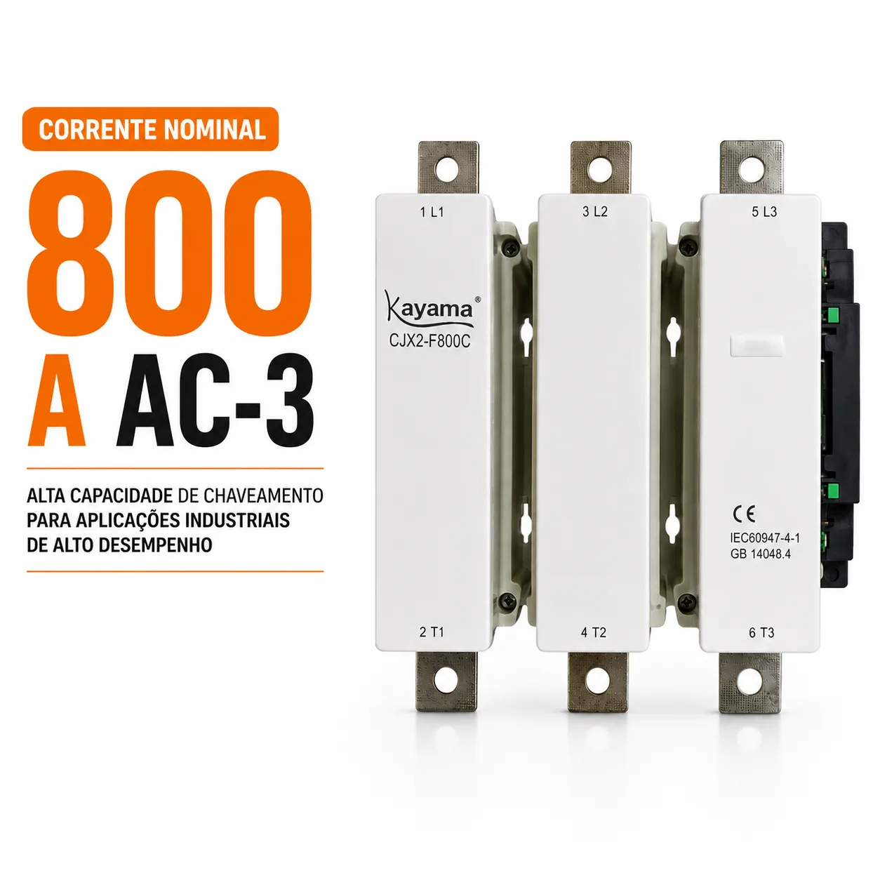 contator Tripolar CJX2-F800C - 220V- 50/60 HZ - KAYAMA — imagem 3
