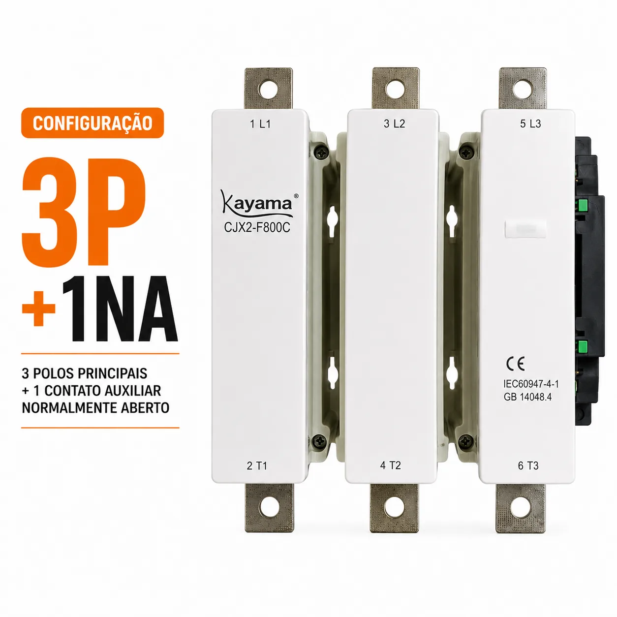 contator Tripolar CJX2-F800C - 220V- 50/60 HZ - KAYAMA — imagem 4