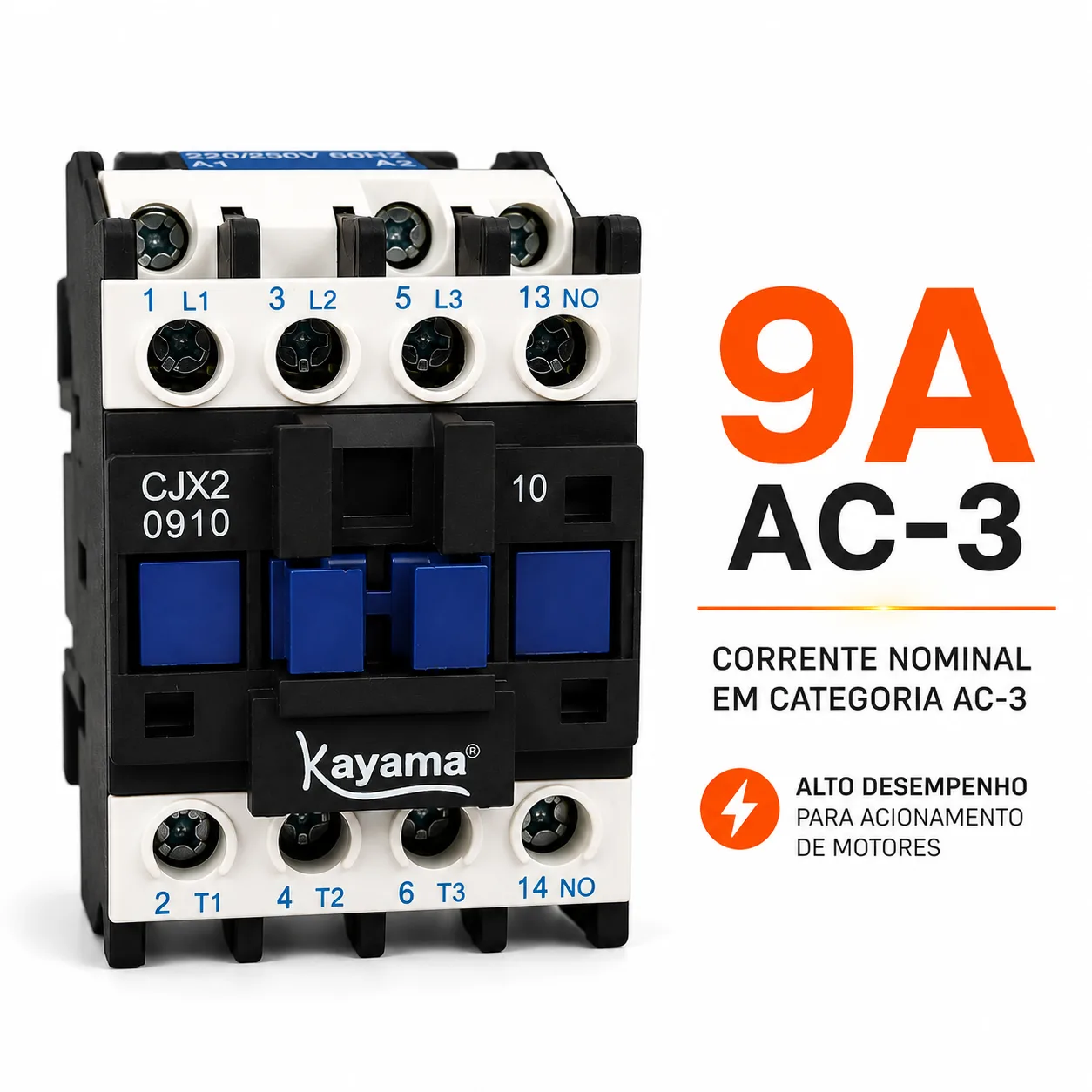 Contator Tripolar CJX2-0910C - 220V- 50/60 HZ - KAYAMA — imagem 3