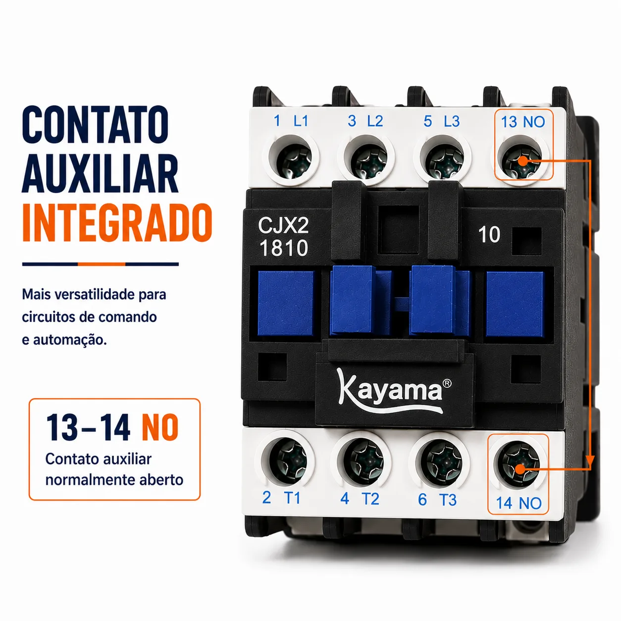 contator Tripolar CJX2-1810B - 220V- 50/60 HZ - KAYAMA — imagem 4