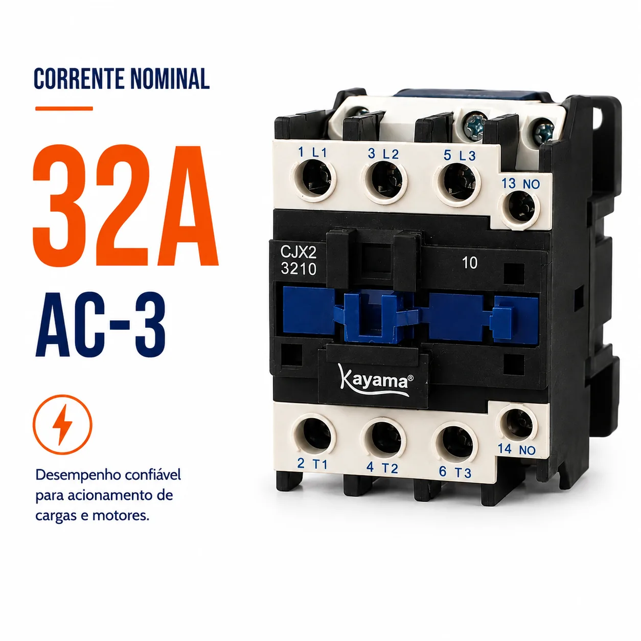 contator Tripolar CJX2-3210C - 220V- 50/60 HZ - KAYAMA — imagem 2