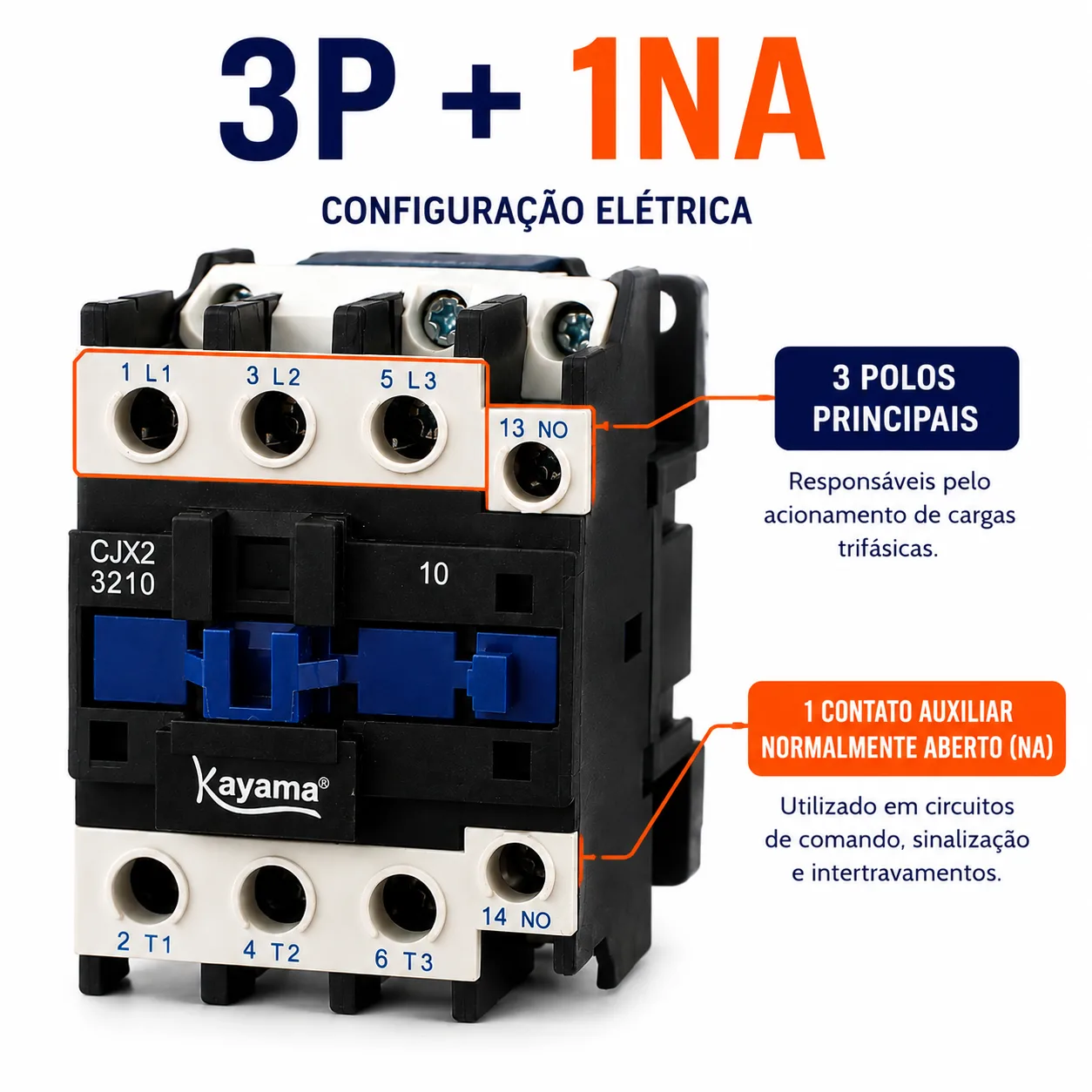 contator Tripolar CJX2-3210C - 220V- 50/60 HZ - KAYAMA — imagem 3