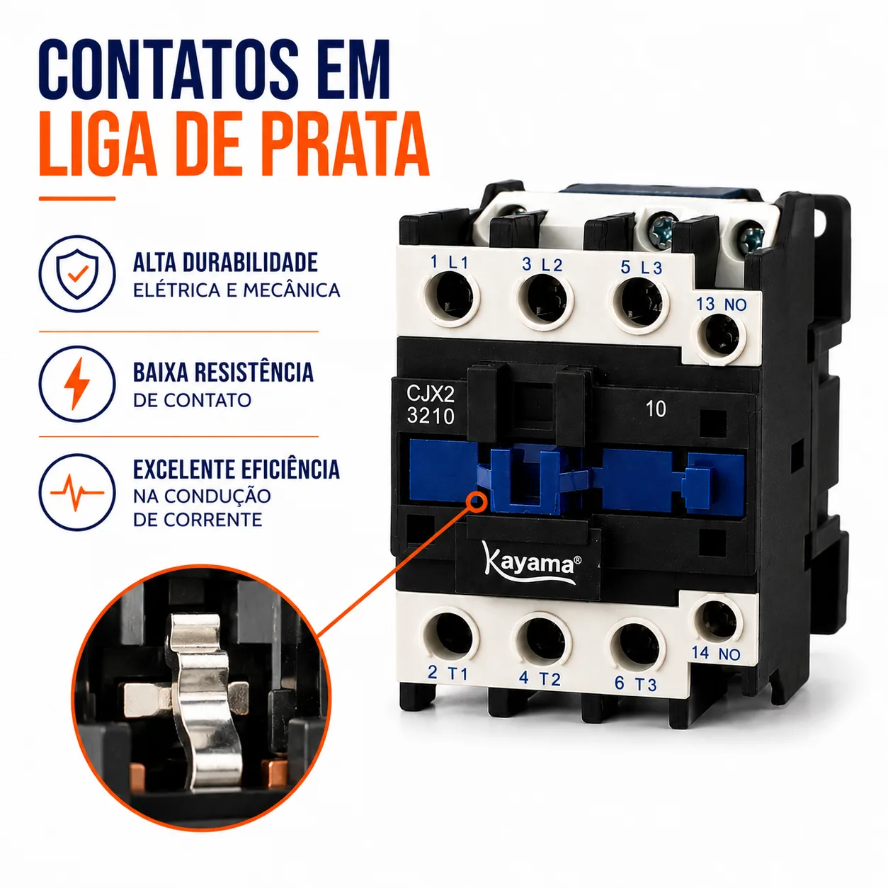 contator Tripolar CJX2-3210C - 220V- 50/60 HZ - KAYAMA — imagem 5