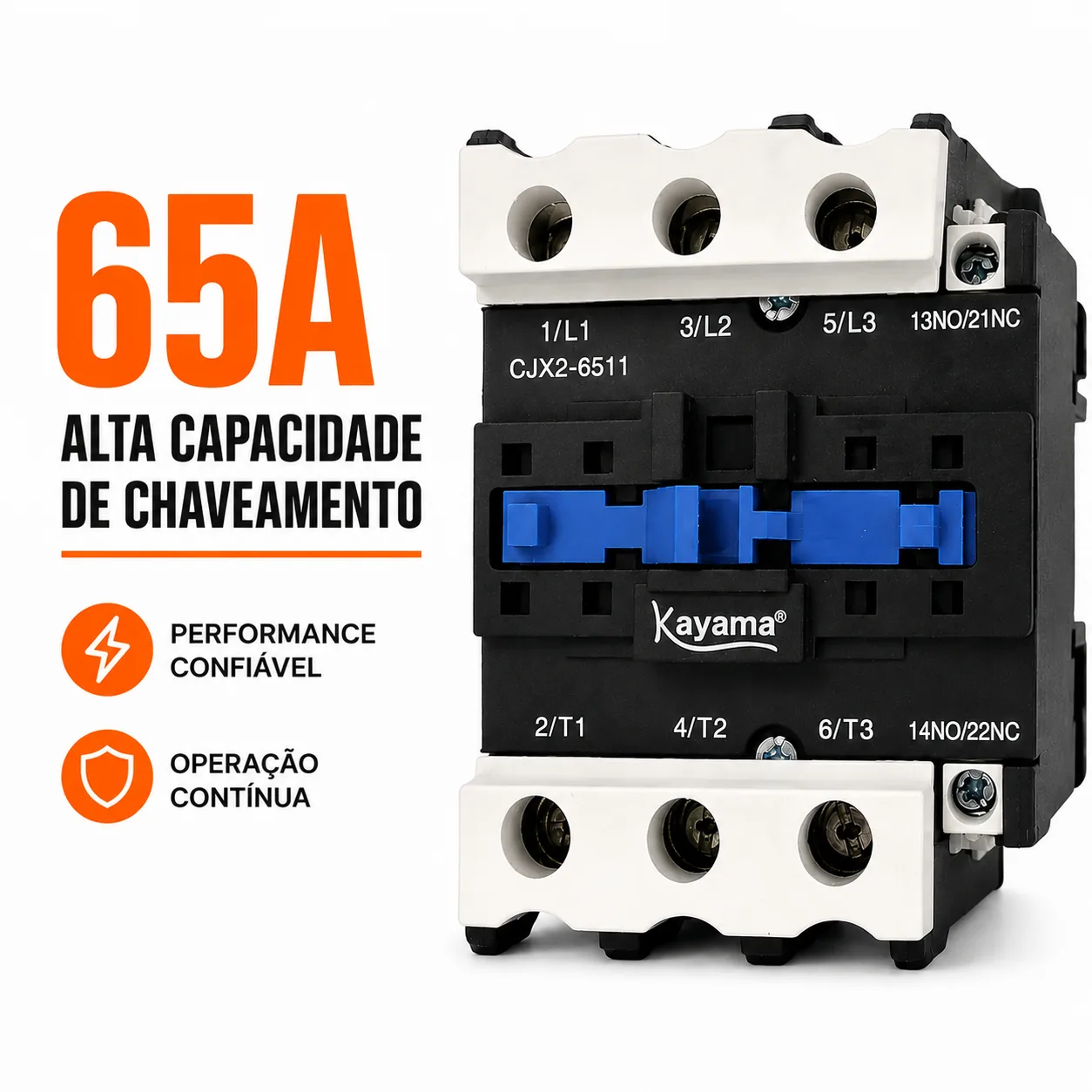 contator Tripolar CJX2-6511B - 220V- 50/60 HZ - KAYAMA — imagem 5