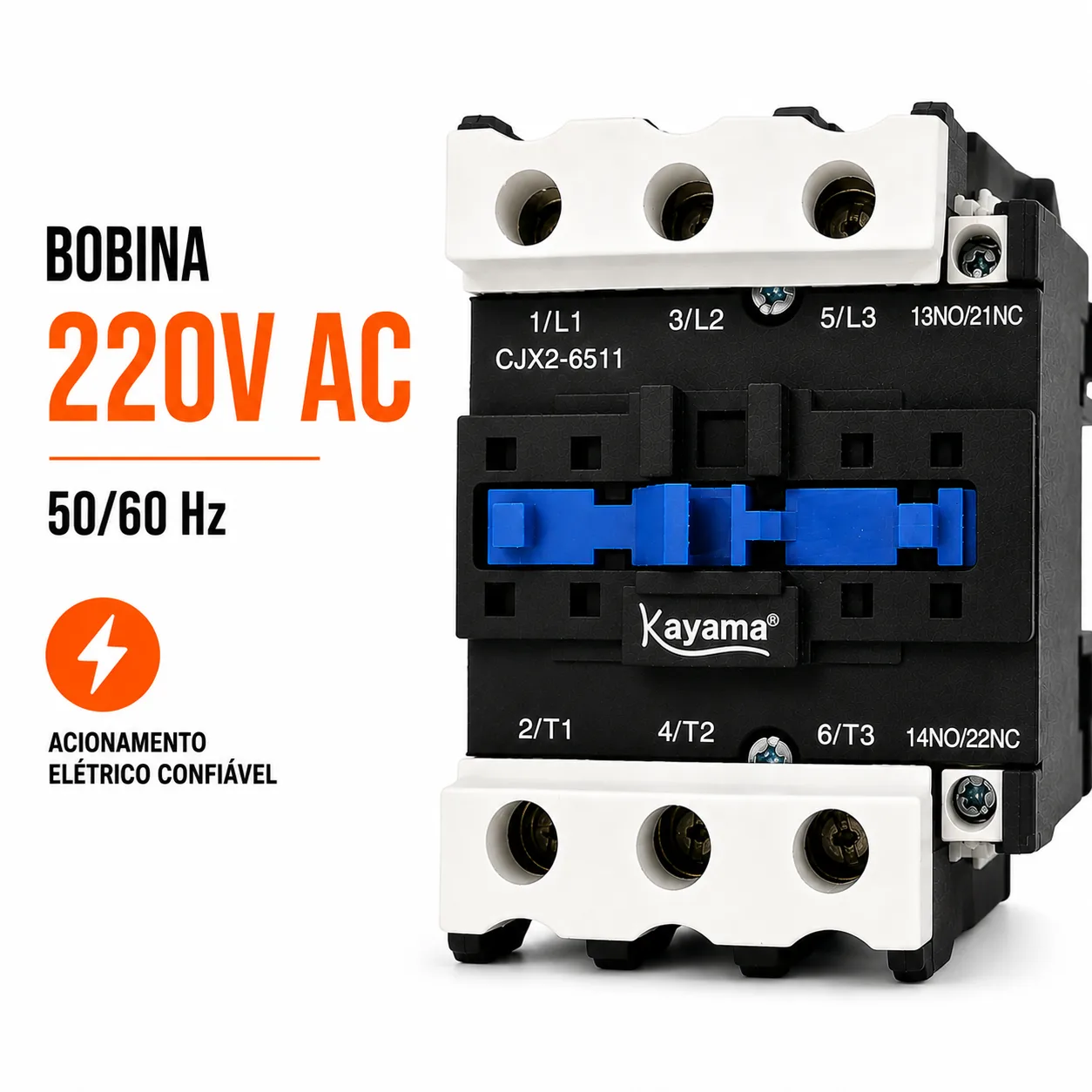 contator Tripolar CJX2-6511B - 220V- 50/60 HZ - KAYAMA — imagem 6