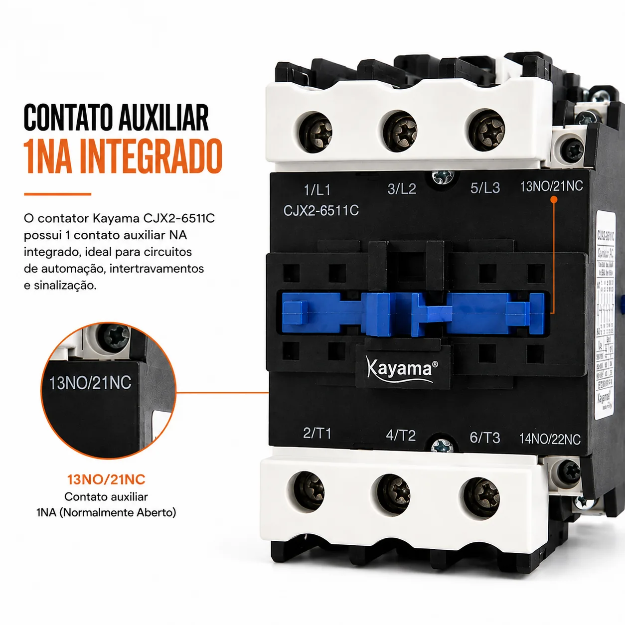 contator Tripolar CJX2-6511C - 220V- 50/60 HZ - KAYAMA — imagem 3