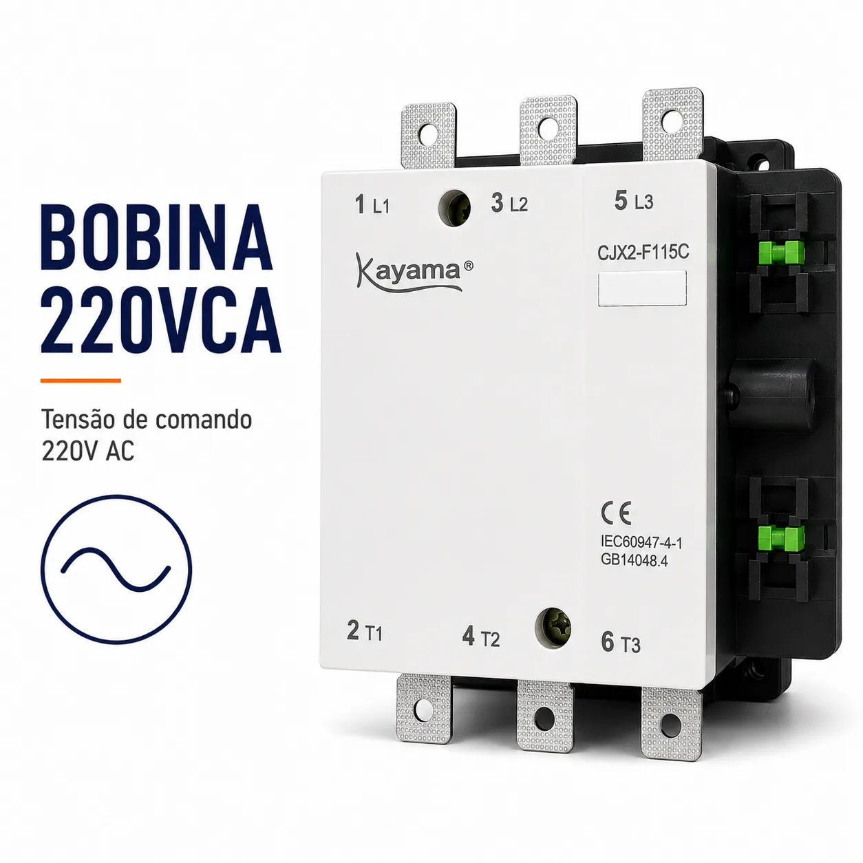contator Tripolar CJX2-F115C - 220V- 50/60 HZ - KAYAMA — imagem 5