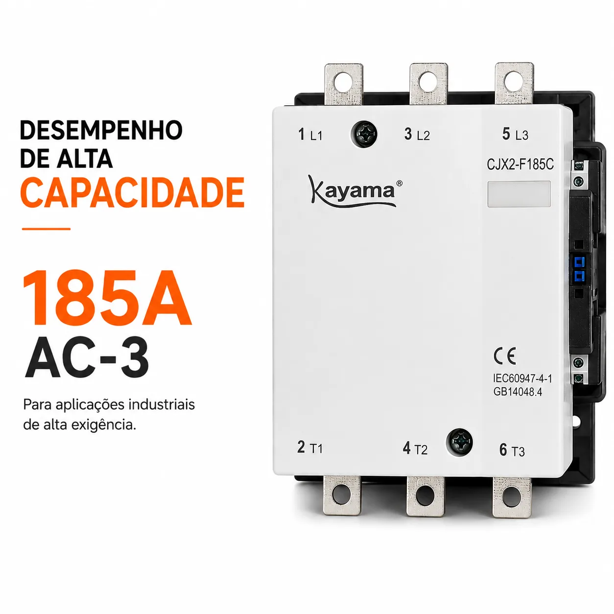 contator Tripolar CJX2-F185C - 220V- 50/60 HZ - KAYAMA — imagem 3