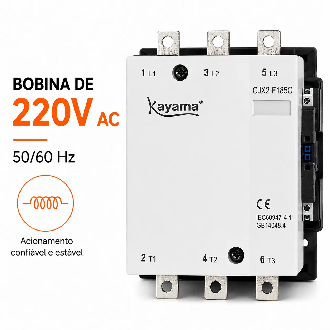 contator Tripolar CJX2-F185C - 220V- 50/60 HZ - KAYAMA — imagem 5