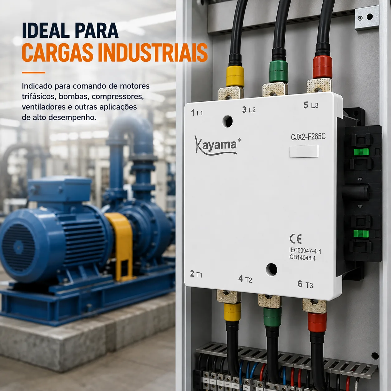 contator Tripolar CJX2-F265C - 220V- 50/60 HZ - KAYAMA — imagem 3