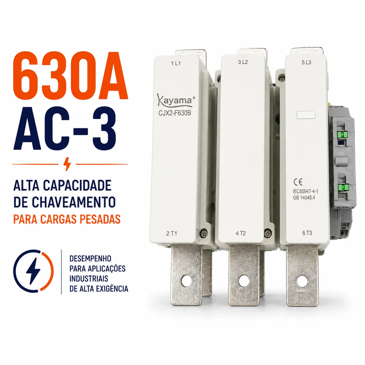 contator Tripolar CJX2-F630B - 220V- 50/60 HZ - KAYAMA — imagem 2