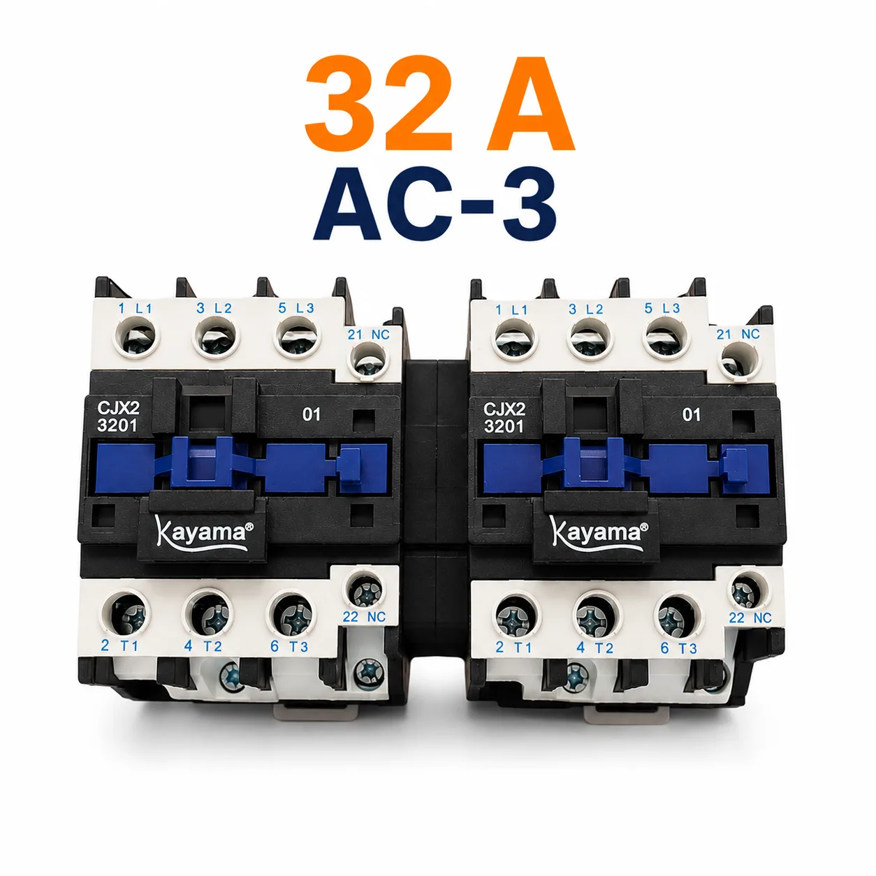 Contator Tripolar duplo CJX2-3210B - 220V- 50/60 HZ - com intertravamento - KAYAMA — imagem 3