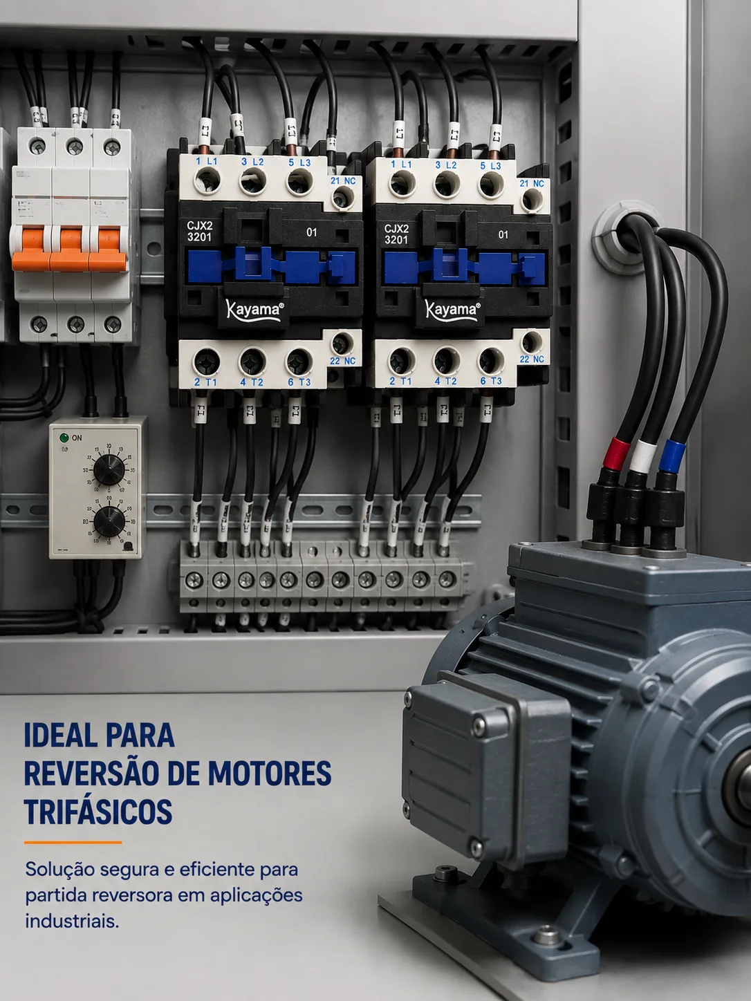 Contator Tripolar duplo CJX2-3210B - 220V- 50/60 HZ - com intertravamento - KAYAMA — imagem 8