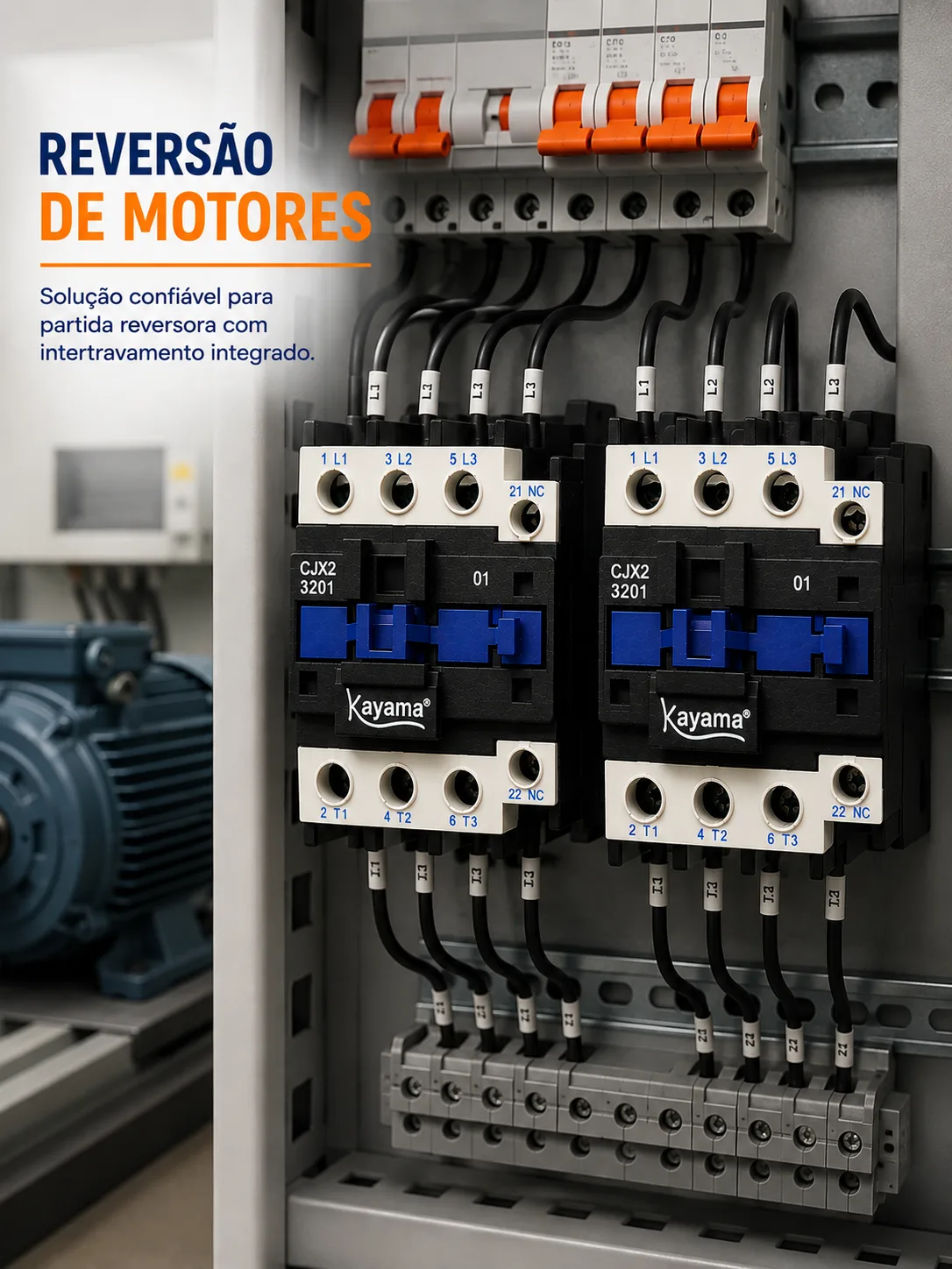 Contator Tripolar duplo CJX2-3210B - 220V- 50/60 HZ - com intertravamento - KAYAMA — imagem 9