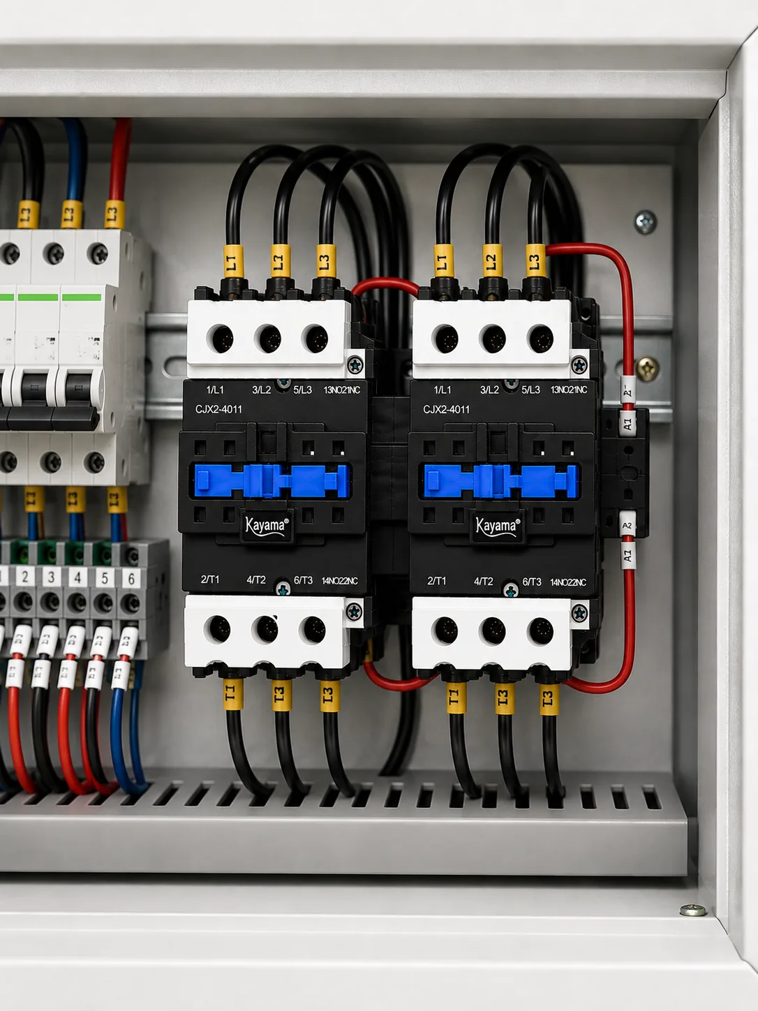 Contator Tripolar duplo CJX2-4011B - 220V- 50/60 HZ - com intertravamento - KAYAMA — imagem 11