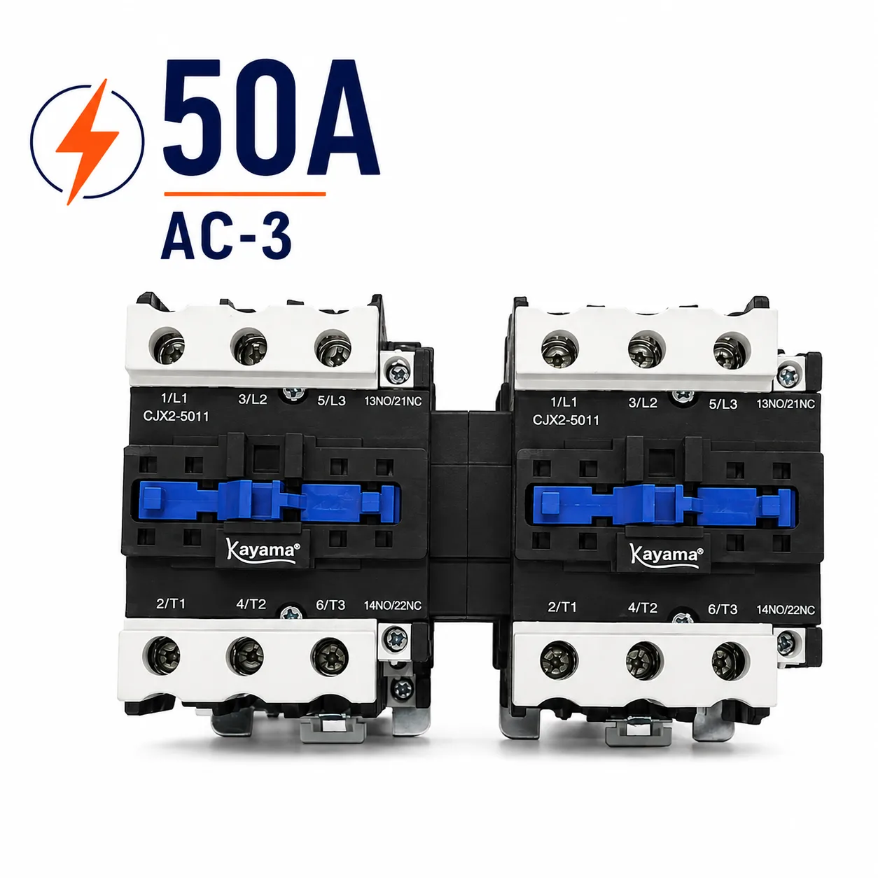 Contator Tripolar duplo CJX2-5011B - 220V- 50/60 HZ - com intertravamento - KAYAMA — imagem 2