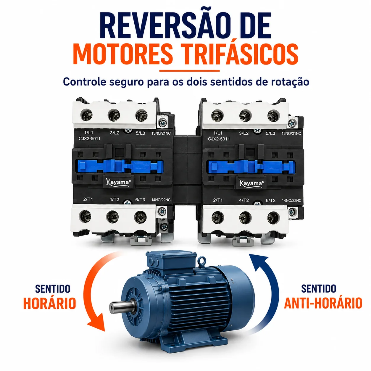 Contator Tripolar duplo CJX2-5011B - 220V- 50/60 HZ - com intertravamento - KAYAMA — imagem 4
