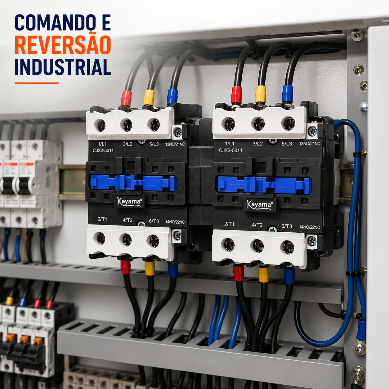 Contator Tripolar duplo CJX2-5011B - 220V- 50/60 HZ - com intertravamento - KAYAMA — imagem 7