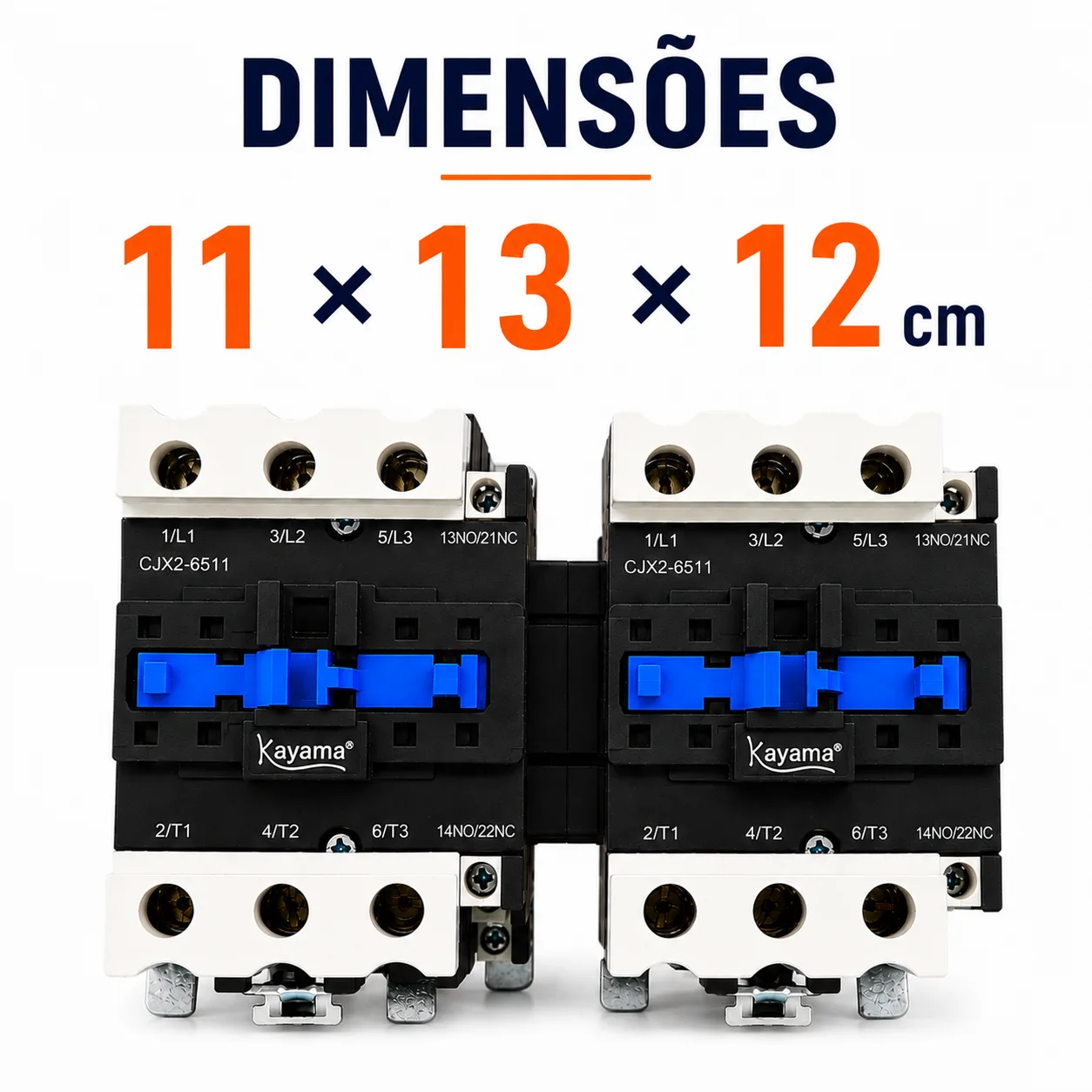 Contator Tripolar duplo CJX2-6511B - 220V- 50/60 HZ - com intertravamento - KAYAMA — imagem 7