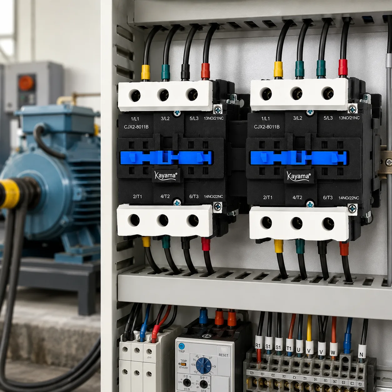 Contator Tripolar duplo CJX2-8011B - 220V- 50/60 HZ - com intertravamento - KAYAMA — imagem 8