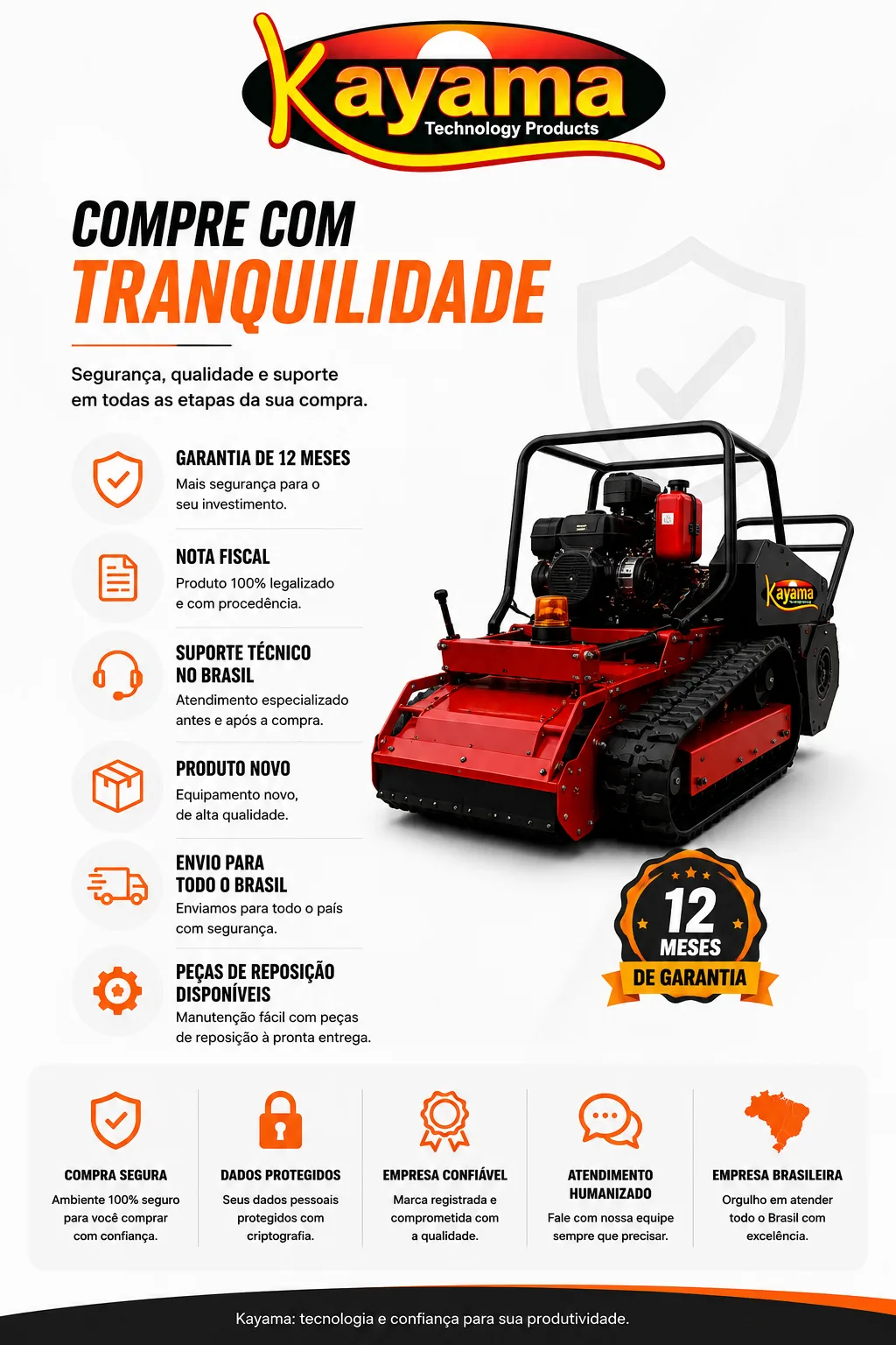 Cortador de Grama com Controle Remoto Kayama modelo KCGCR12G — imagem 8