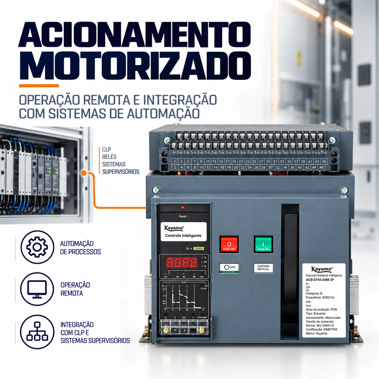 Disjuntor Motorizado ACB-ST45-6300 - 6300A Fixo - KAYAMA — imagem 2