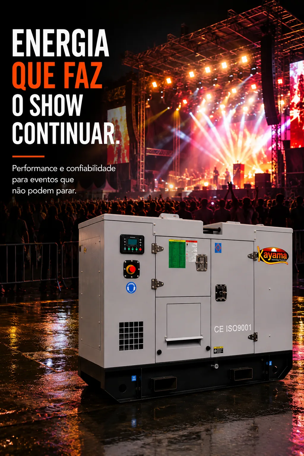 Gerador de Energia Elétrica à Diesel 85 KVA Trifásico Kayama Plataforma modelo K85000PSP3E 277/480V 60 HZ — imagem 8