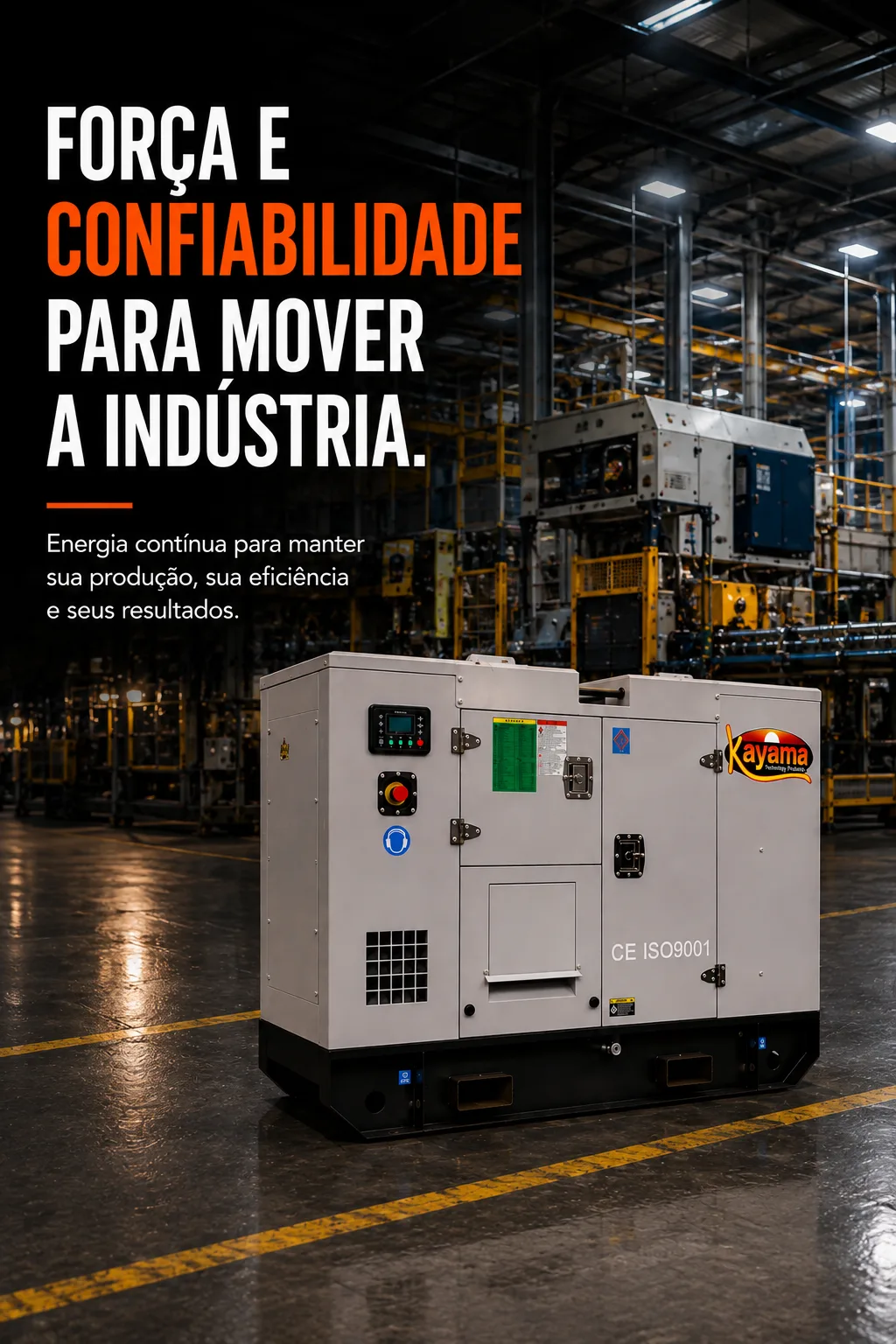 Gerador de Energia Elétrica à Diesel 85 KVA Trifásico Kayama Plataforma modelo K85000PSP3E 220/380V 60 HZ — imagem 10