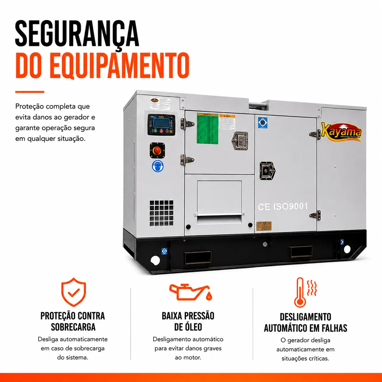 Gerador de Energia Elétrica à Diesel 85 KVA Trifásico Kayama Cabinado modelo K85000PSP3E 220/380V 60 HZ — imagem 4