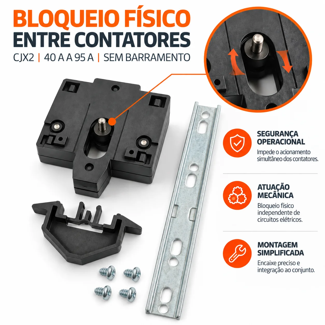 Intertravamento mecânico CJX2 de 40 a 95 A s/barramento- KAYAMA — imagem 2