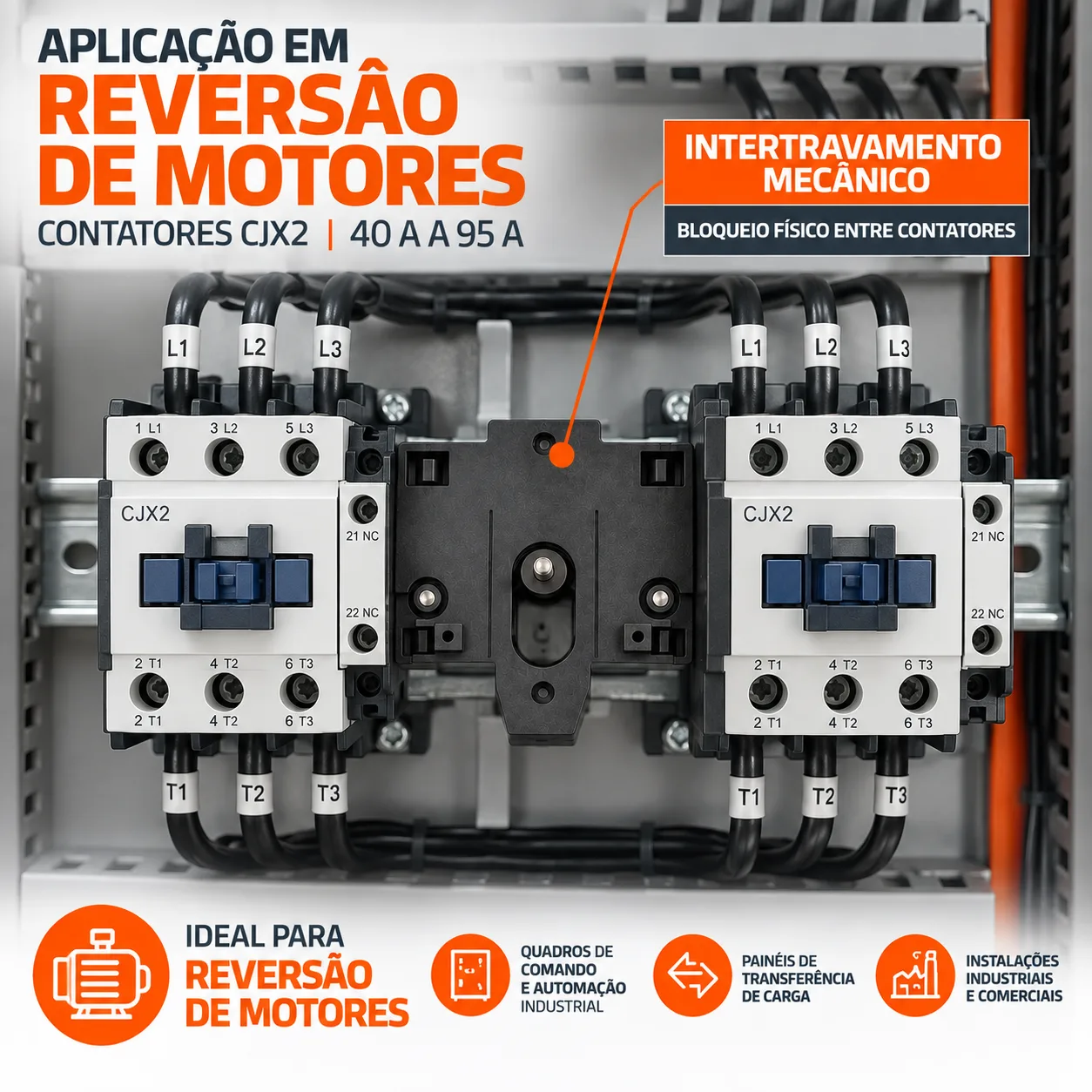 Intertravamento mecânico CJX2 de 40 a 95 A s/barramento- KAYAMA — imagem 4