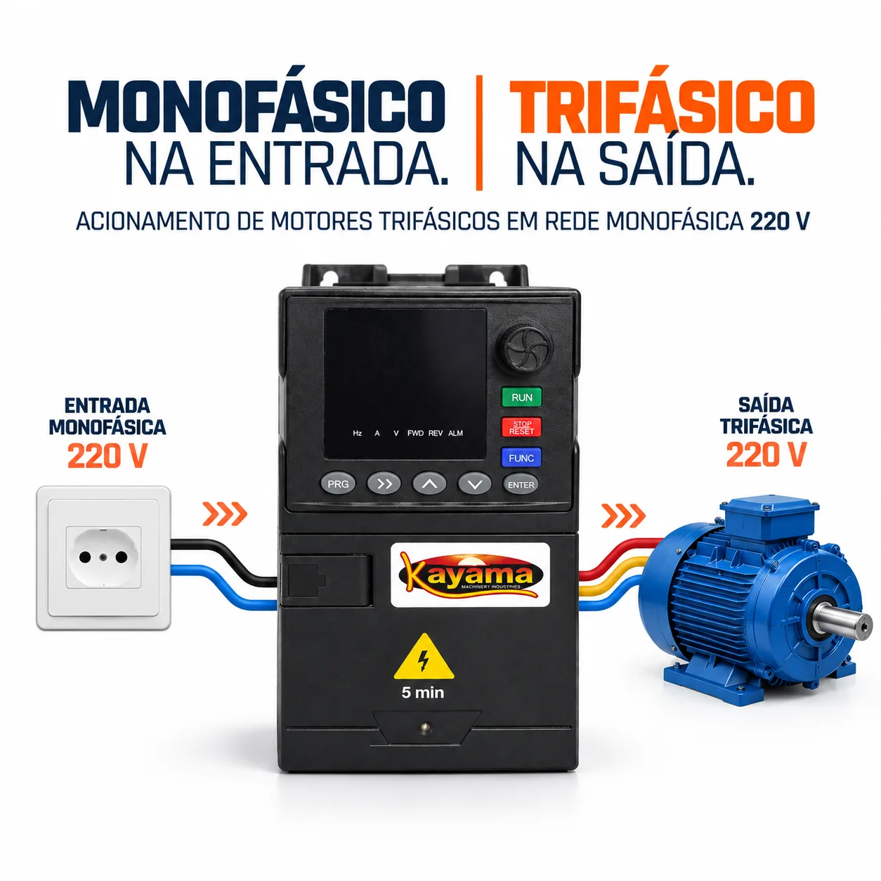 Inversor de Frequência Monofásico/Trifásico 1,5 CV 220V IFMT1030-15 Kayama — imagem 3