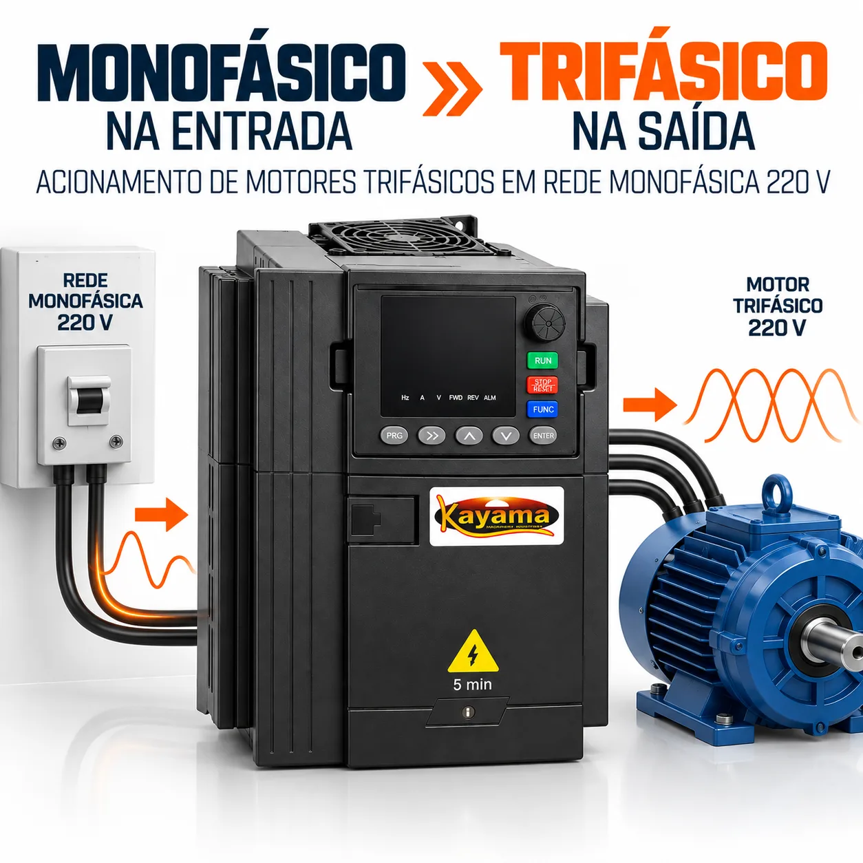 Inversor de Frequência Monofásico/Trifásico 10 CV 220V IFMT1030-100 Kayama — imagem 3