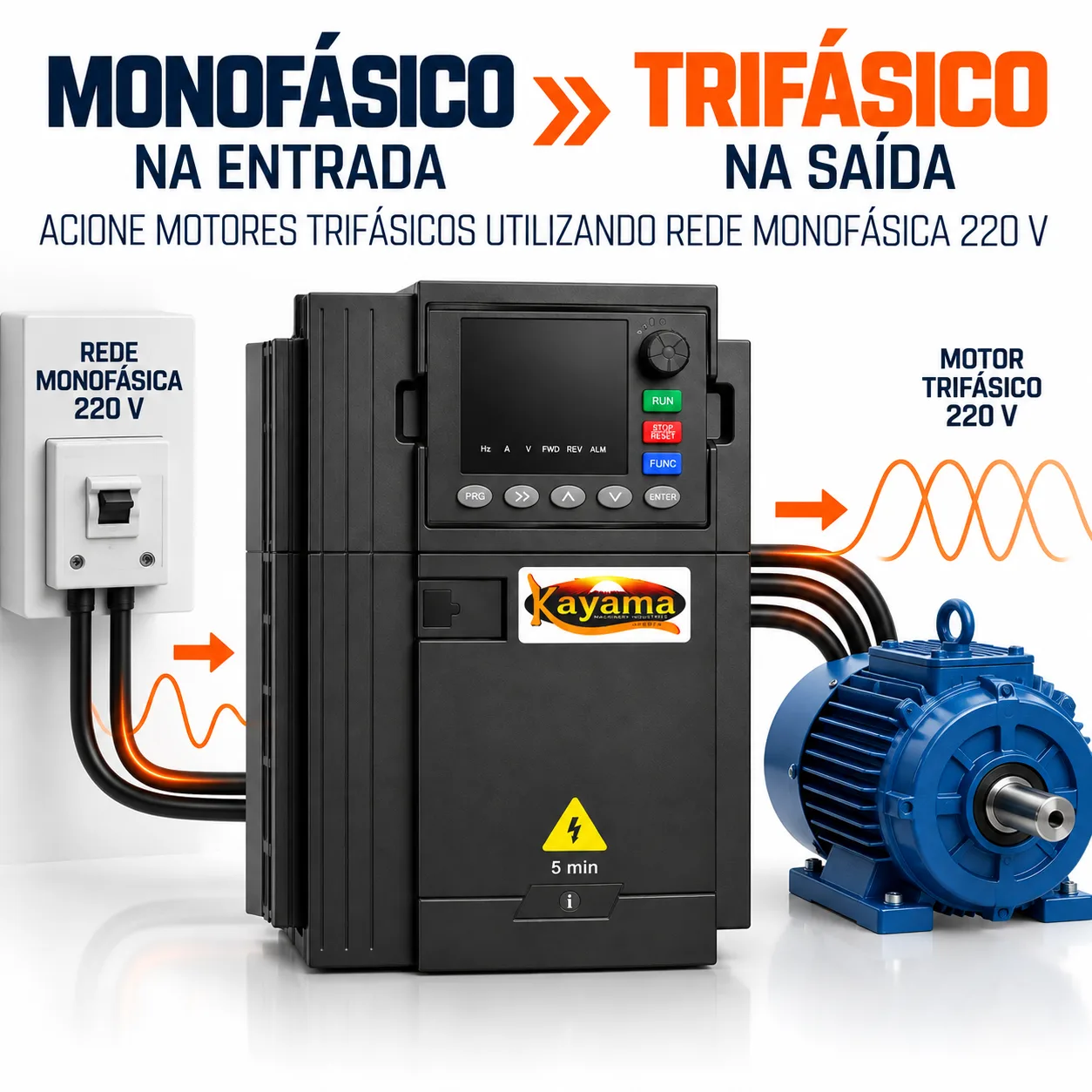 Inversor de Frequência Monofásico/Trifásico 15 CV 220V IFMT1030-150 Kayama — imagem 3
