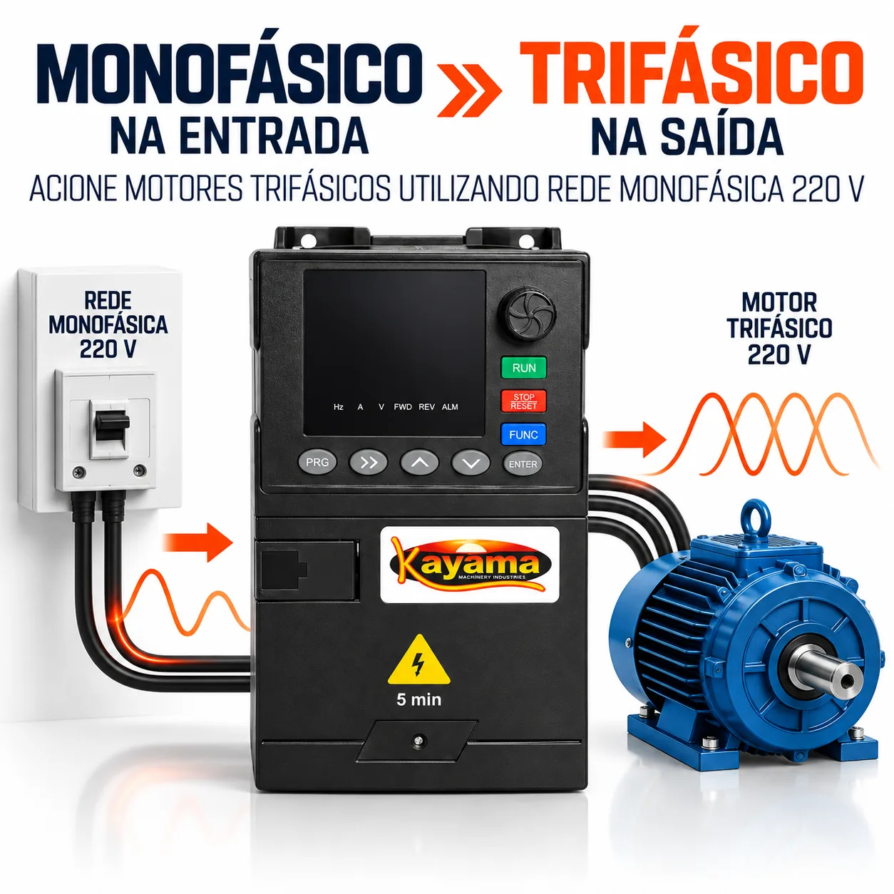 Inversor de Frequência Monofásico/Trifásico 3 CV 220V IFMT1030-30 Kayama — imagem 3