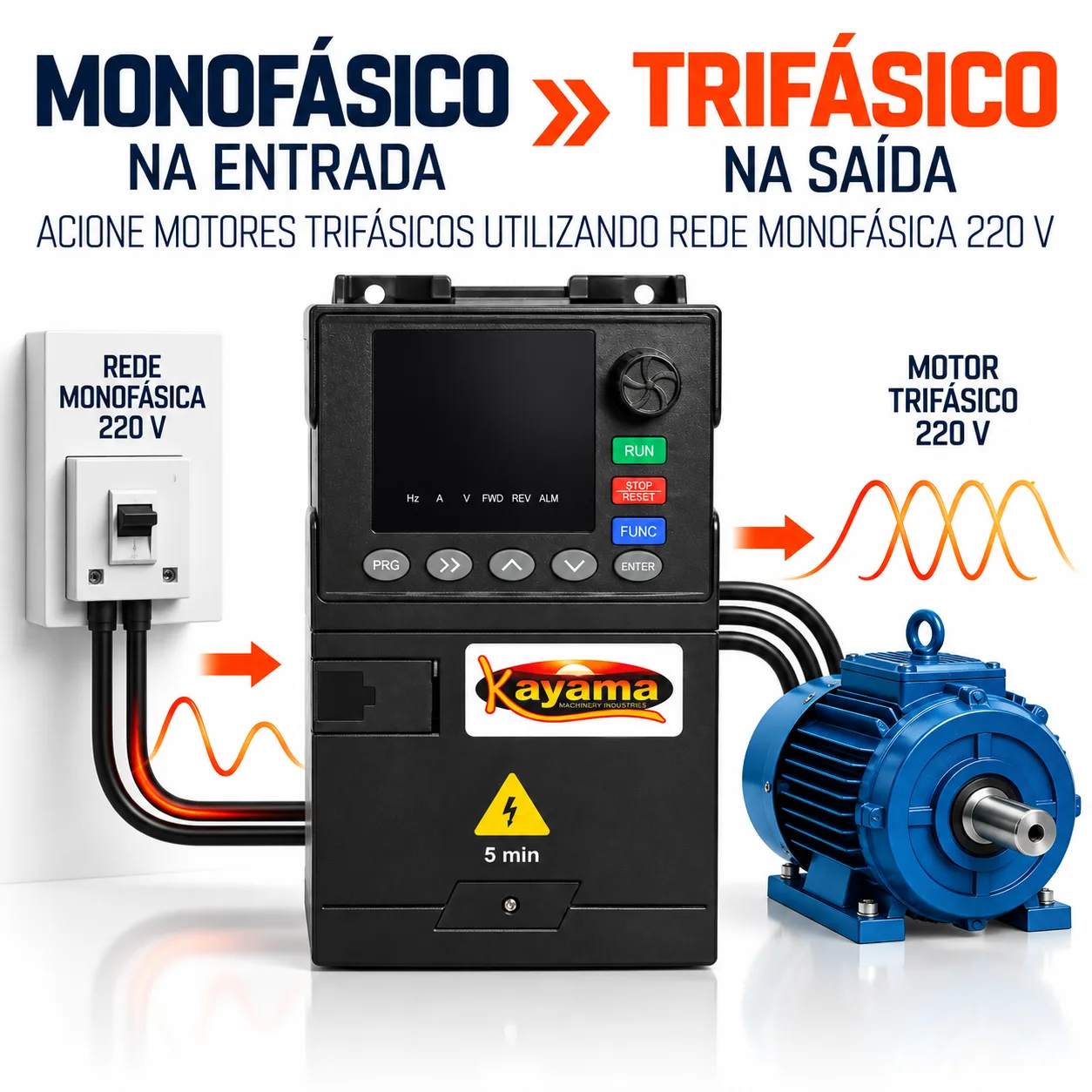 Inversor de Frequência Monofásico/Trifásico 4 CV 220V IFMT1030-40 Kayama — imagem 3