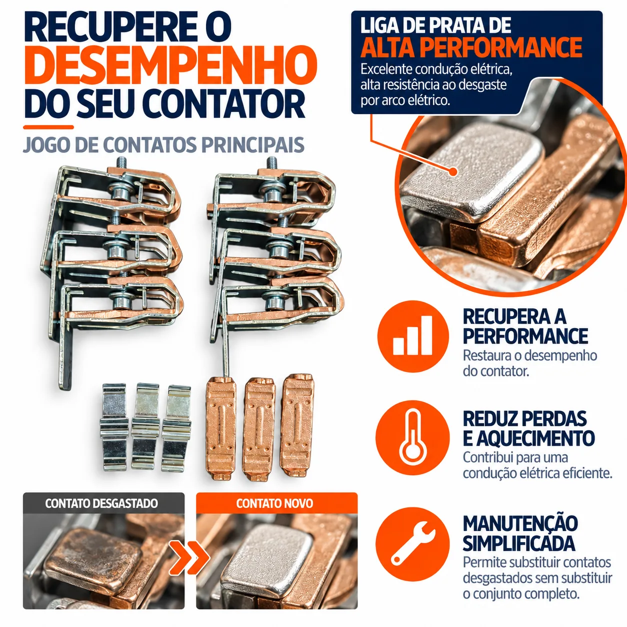 Jogo de contato contator CJX2 - F800C- KAYAMA — imagem 2