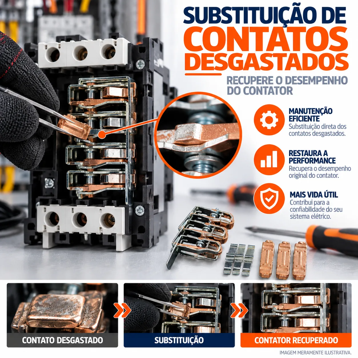 Jogo de contato contator CJX2 - F800C- KAYAMA — imagem 4