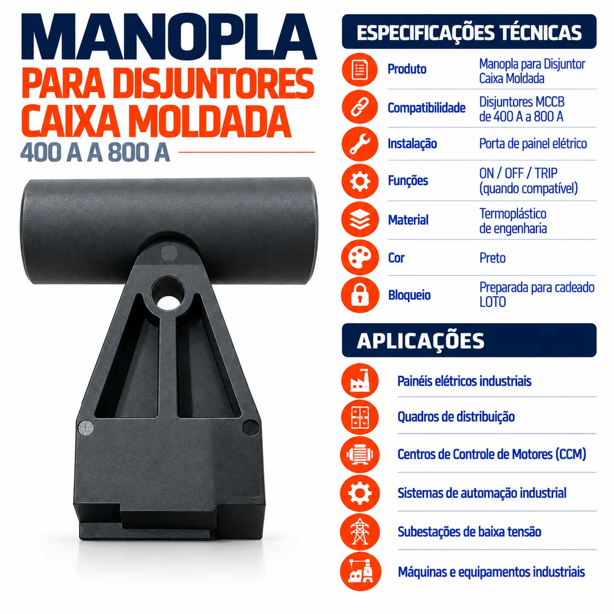 Manopla Disjuntores Caixa Moldada de 400-800A - KAYAMA — imagem 3