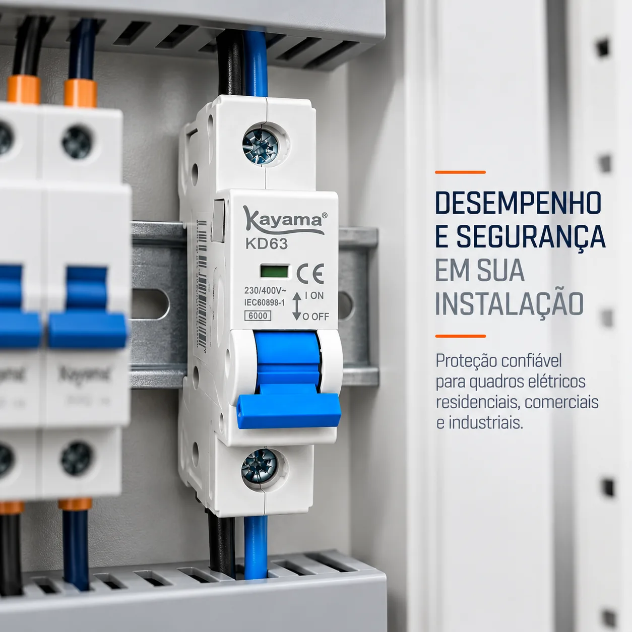 Mini-disjuntor DIN Unipolar Curva C 80A — imagem 5