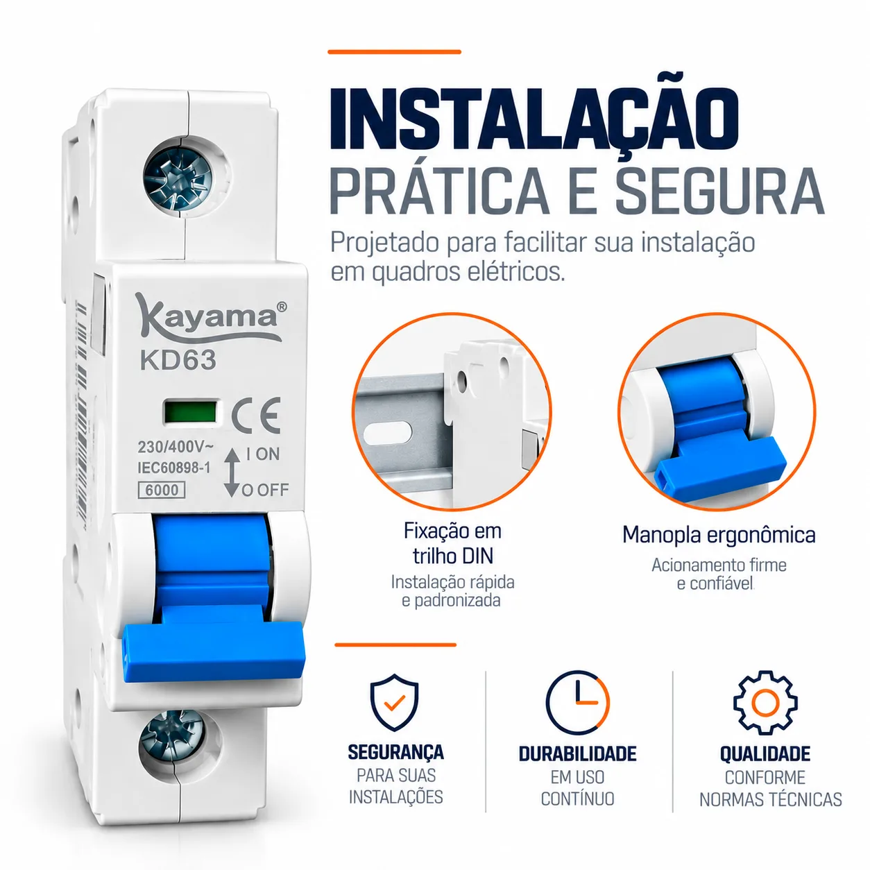 Mini-disjuntor DIN Unipolar Curva C 2A — imagem 4