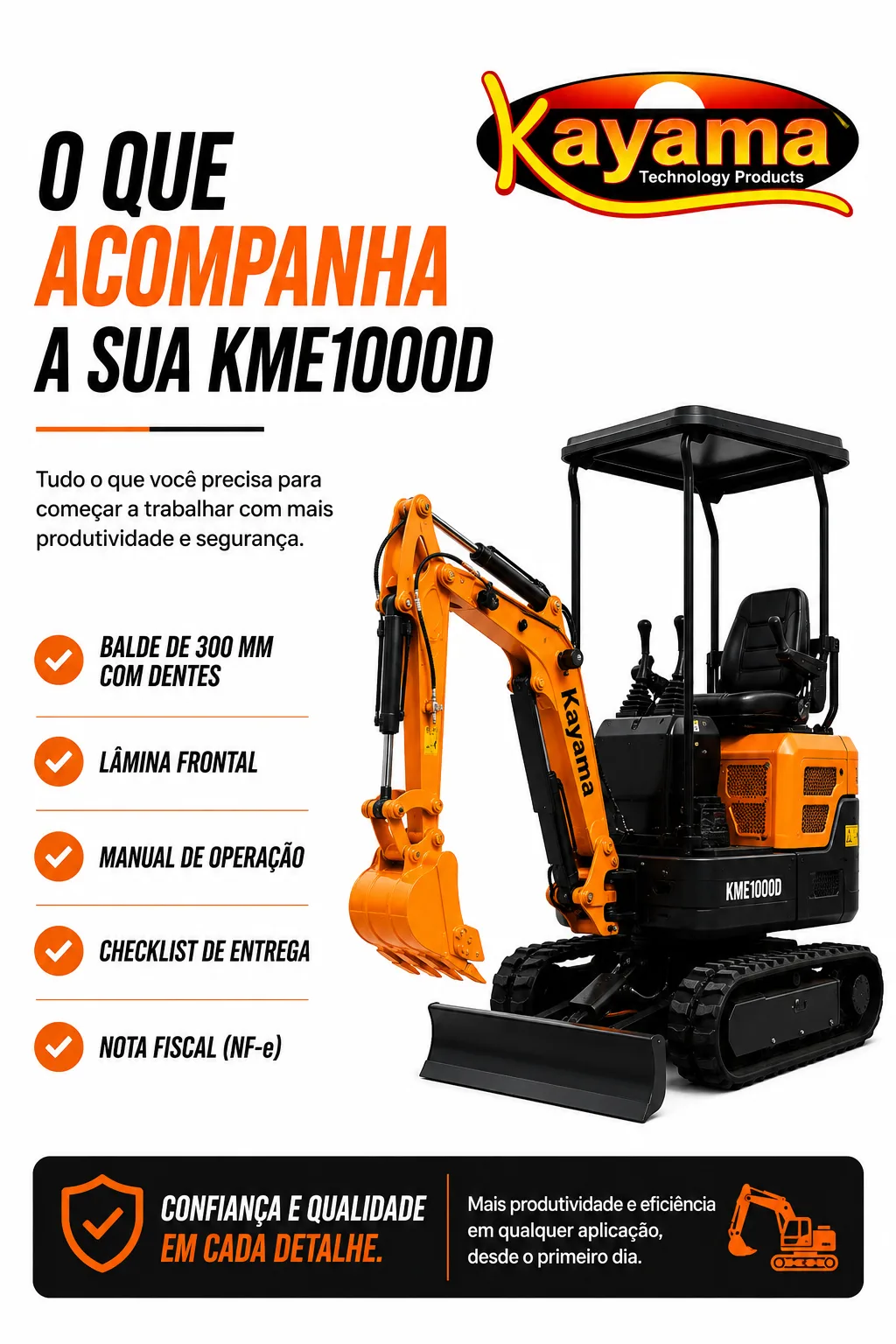 Mini Escavadeira Kayama modelo:KME1000TD 1t — imagem 9