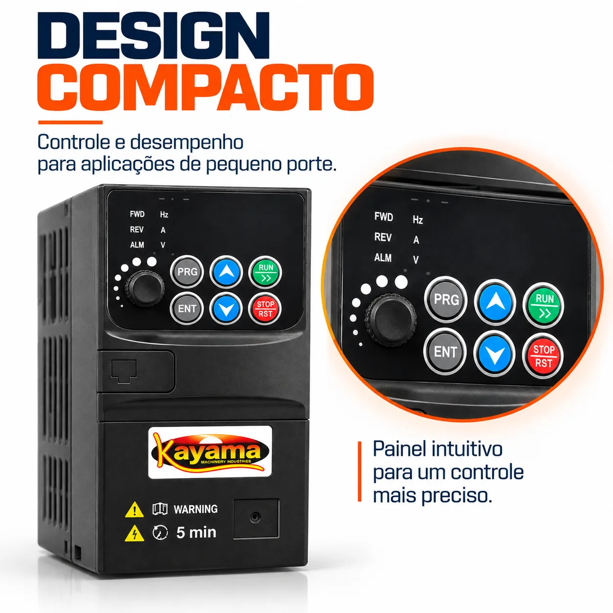 Mini Inversor de Frequência Monofásico/Trifásico 7,5 cv 380V MIFMT 1031-75 Kayama — imagem 3