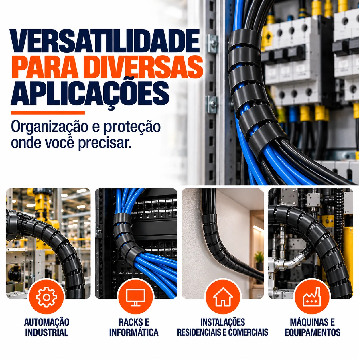 Organizador de Cabos espiral Preto Kayama 8 mm c/ 12 metros — imagem 3