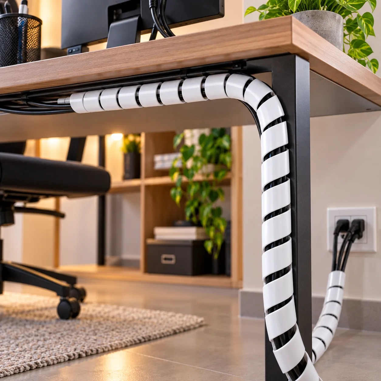 Organizador de Cabos espiral Branco Kayama 28 mm c/ 1,5 mts — imagem 4