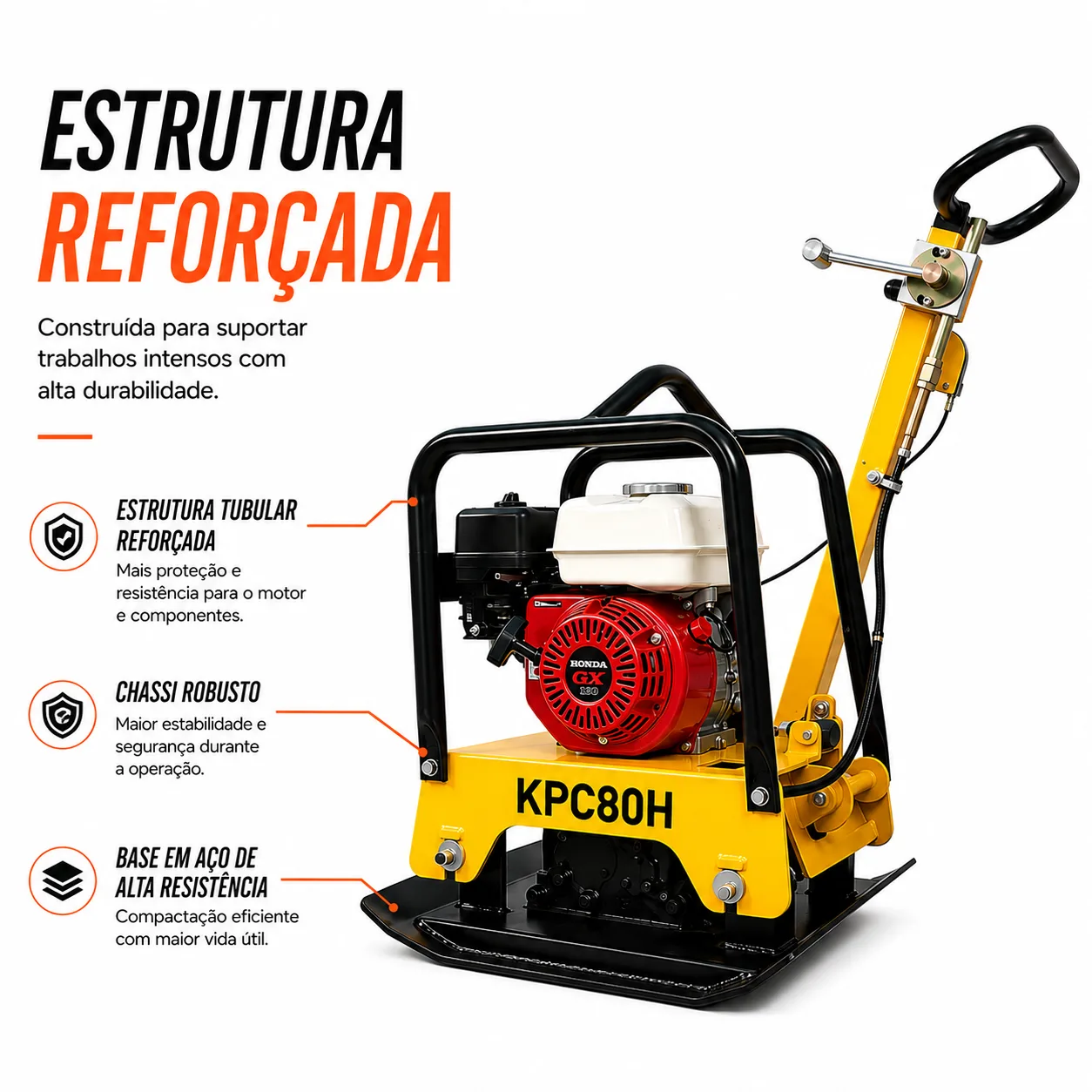 Placa Vibratória à gasolina 80 Kg Kayama modelo:KPC80H — imagem 2