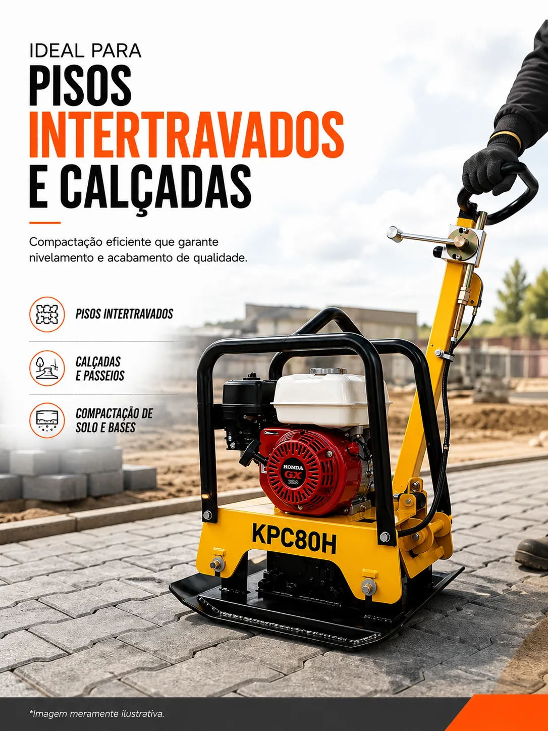 Placa Vibratória à gasolina 90 Kg Kayama modelo:KPC90H — imagem 4