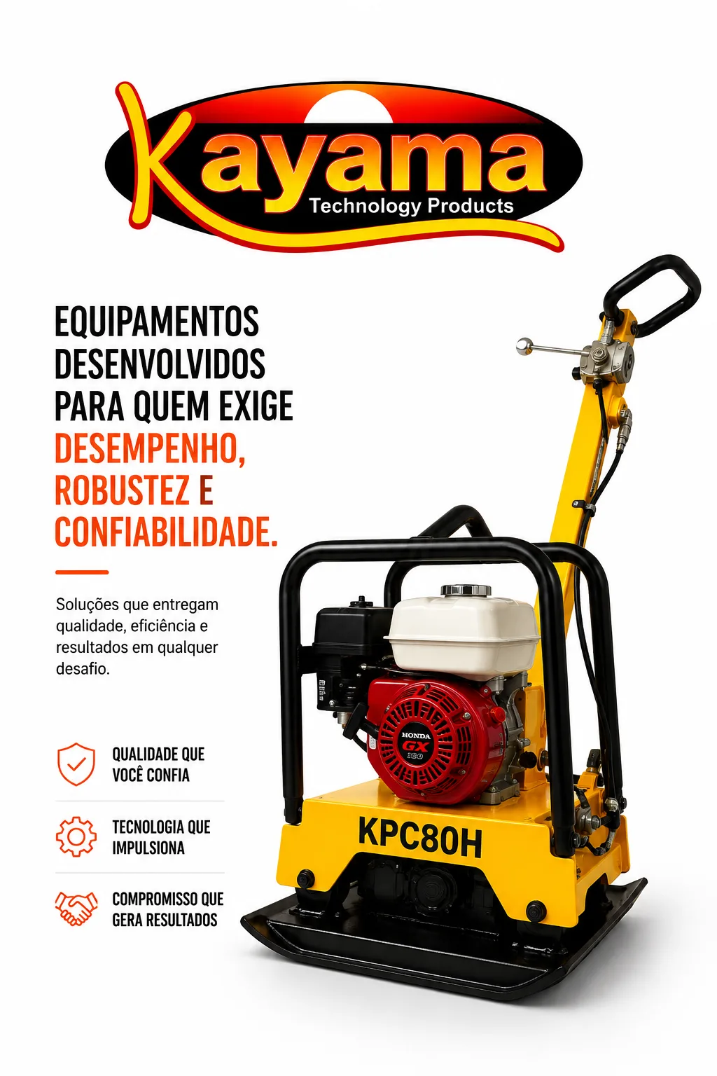 Placa Vibratória à gasolina 90 Kg Kayama modelo:KPC90H — imagem 7